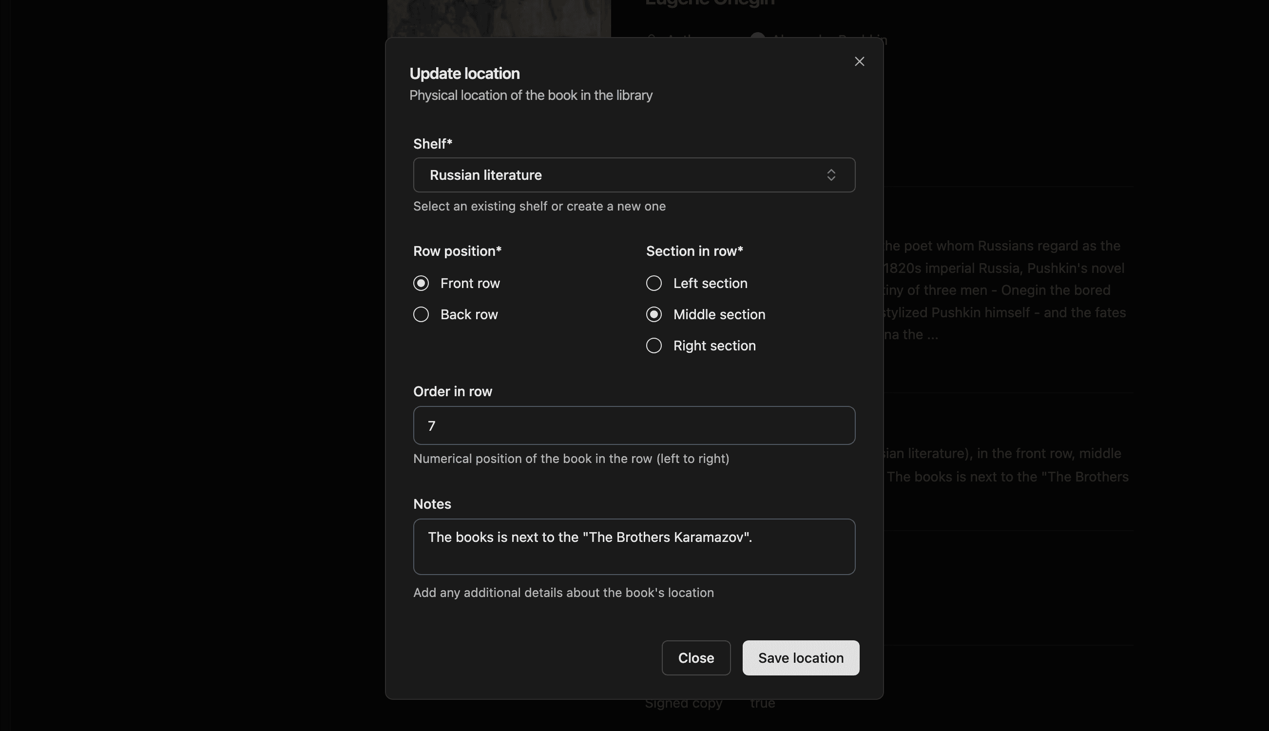 Detailed location tracking